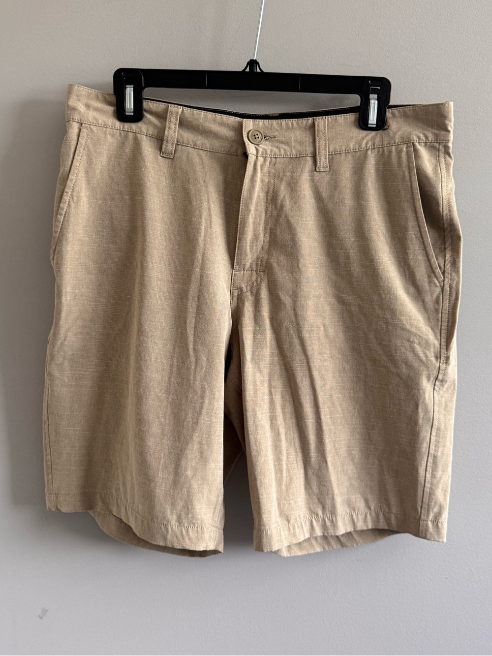 RVCA Mens Khaki Hybrid Walk Shorts Size 32 Stretch Casual Golf Beach